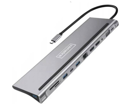 Stacja dokująca Zenwire Stacja Dokująca USB-C 12w1 2xHDMI 4K RJ45 USB 3.0 SD Macbook